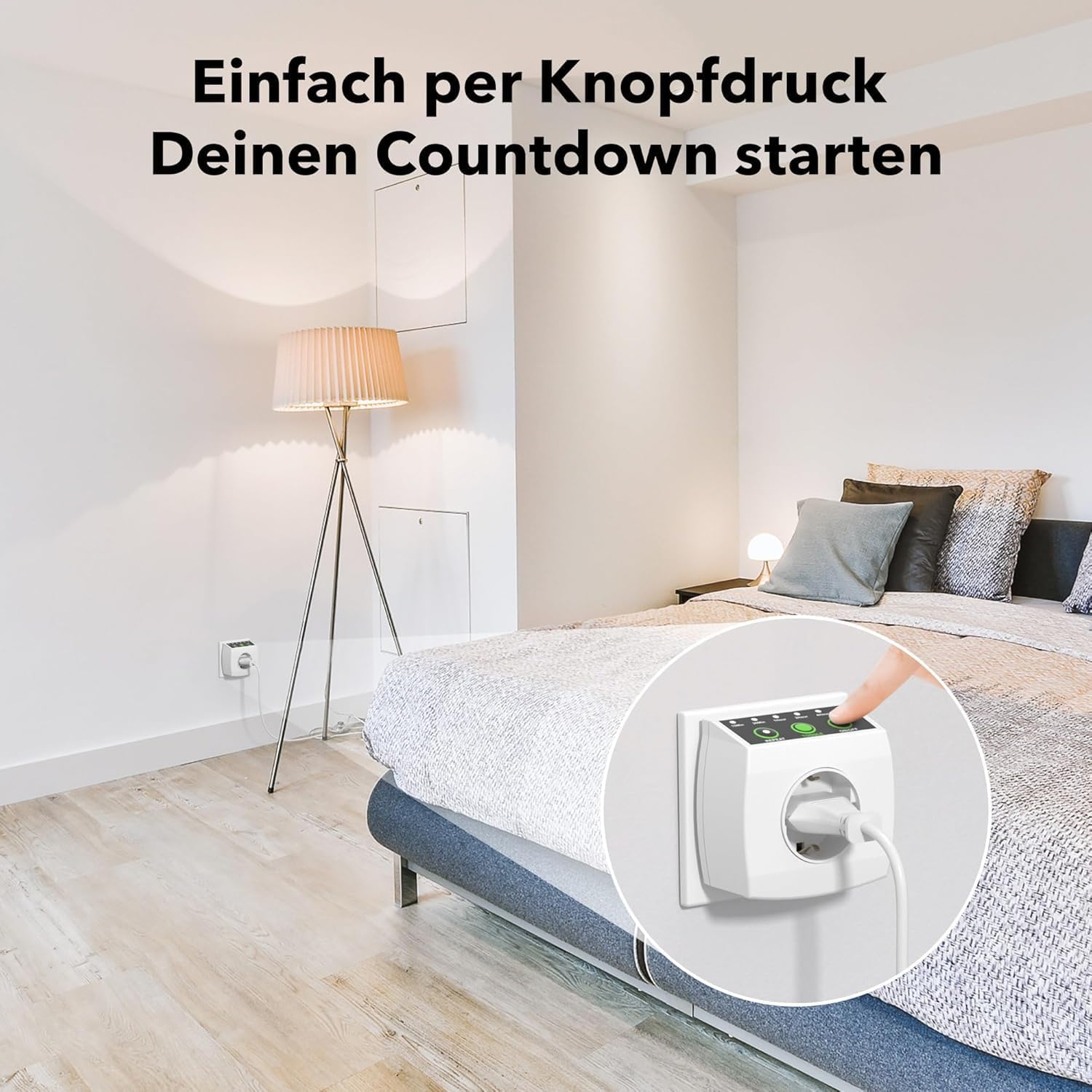 Detalle de HBN 2er Countdown Timer Steckdose mit Repeat-Funktion & Kindersicherung (6 Stufen, 15 min bis 6 h)