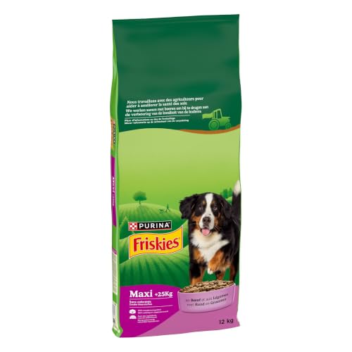 Detalle de FRISKIES Maxi - Croquettes pour Chiens Adultes de Grande Taille au Bœuf (Sac 12 kg)