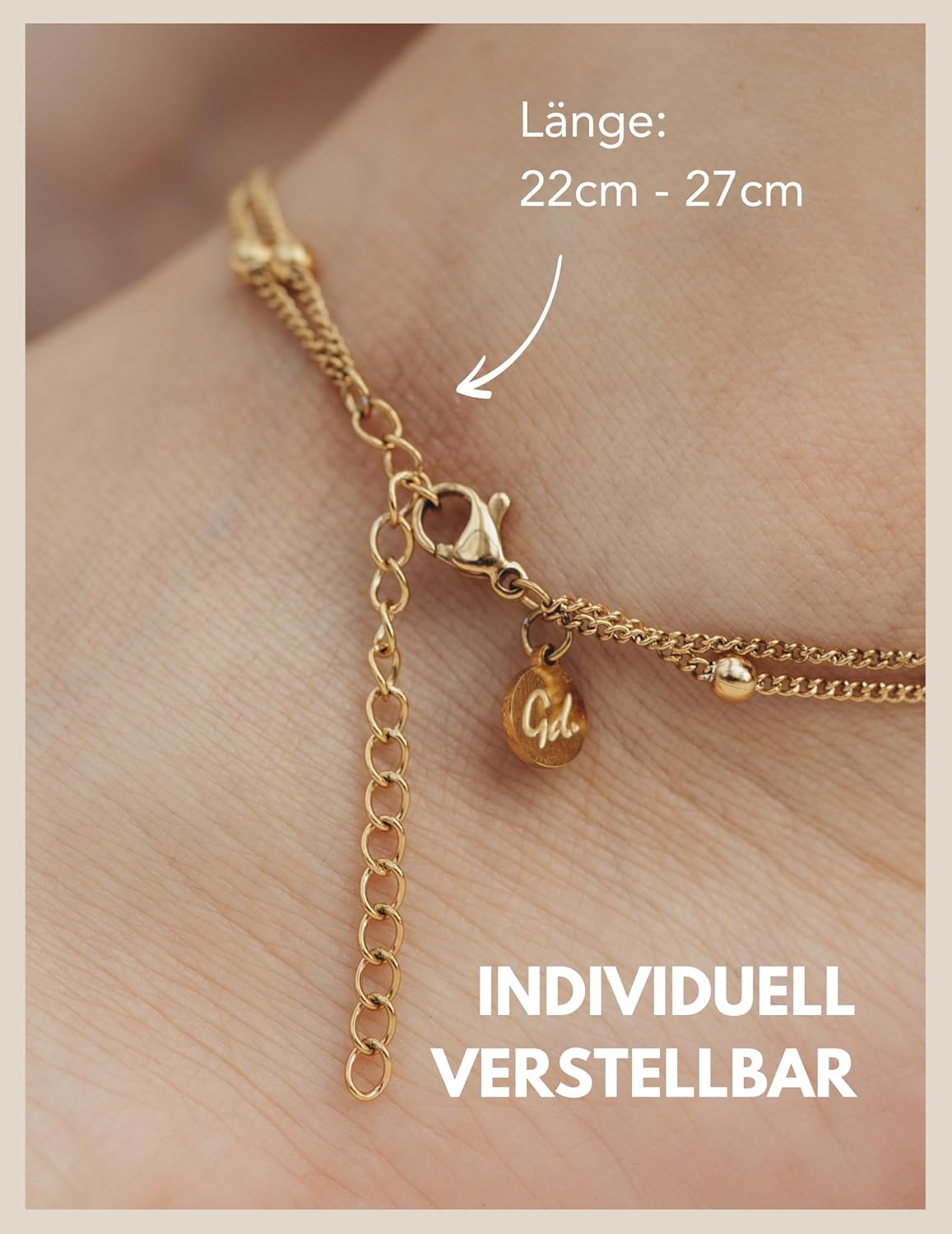 Detalle 2 de GOOD.designs EST. 2015 Fußkettchen Herz 22–27 cm 👣