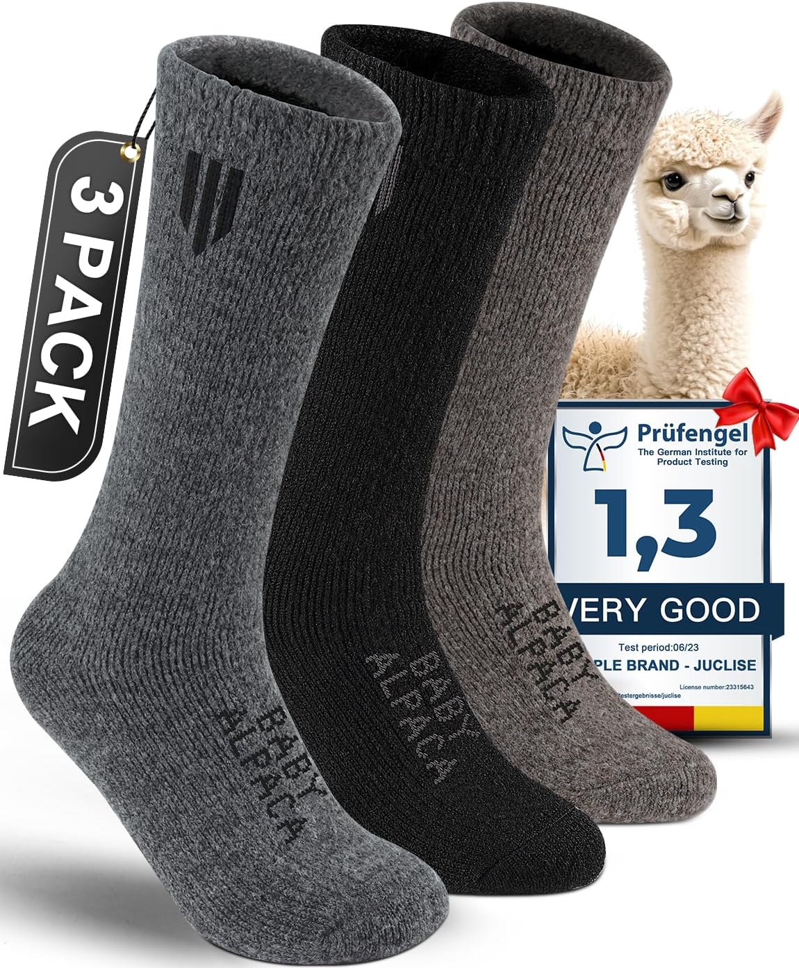 Thumbnail 6 de Juclise Baby Alpaca Wool Boot Socks, 62% Alpaca, Heavyweight Cushioning