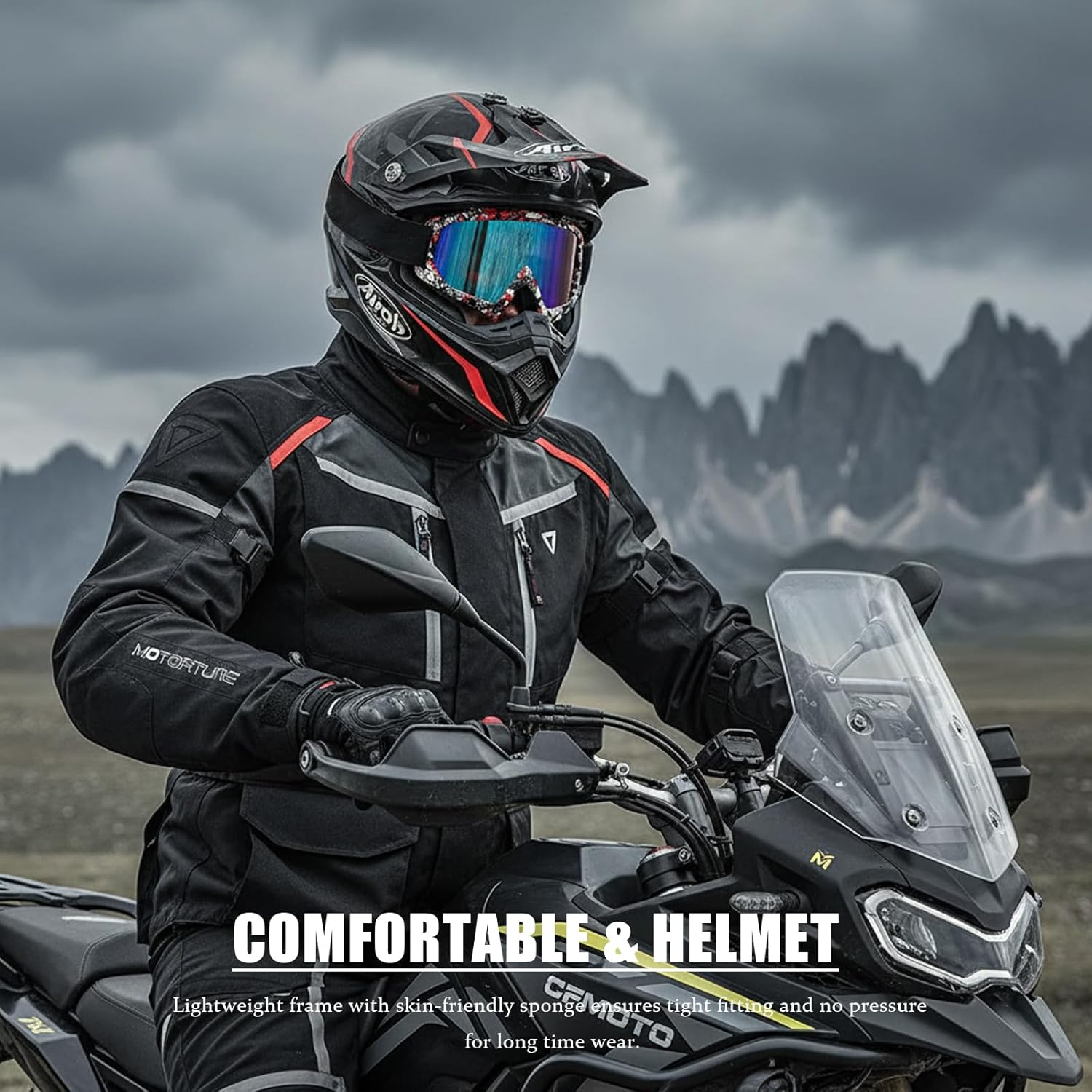 Thumbnail 1 de FMY motocross & dirt bike goggles with UV400 anti-scratch PC lens and anti-fog airflow
