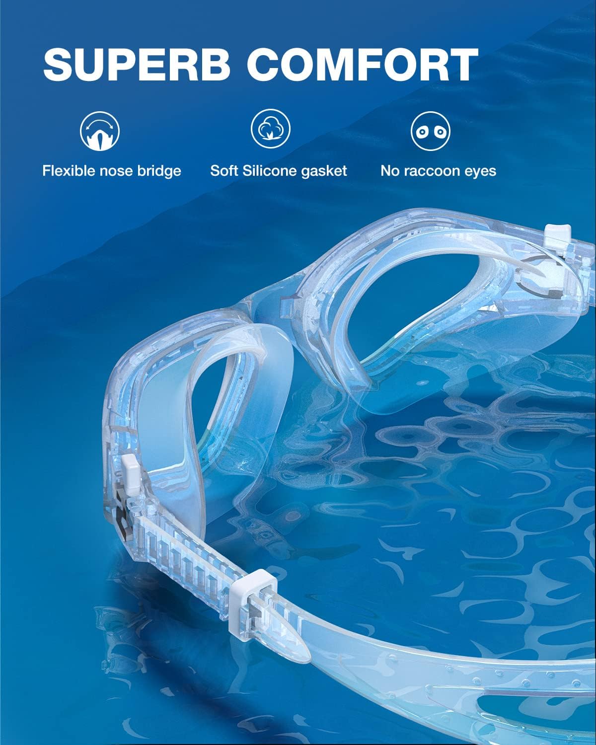 Thumbnail 1 de ZIONOR G1 SE Swim Goggles with Clear Anti-Fog Lenses and Adjustable Fit