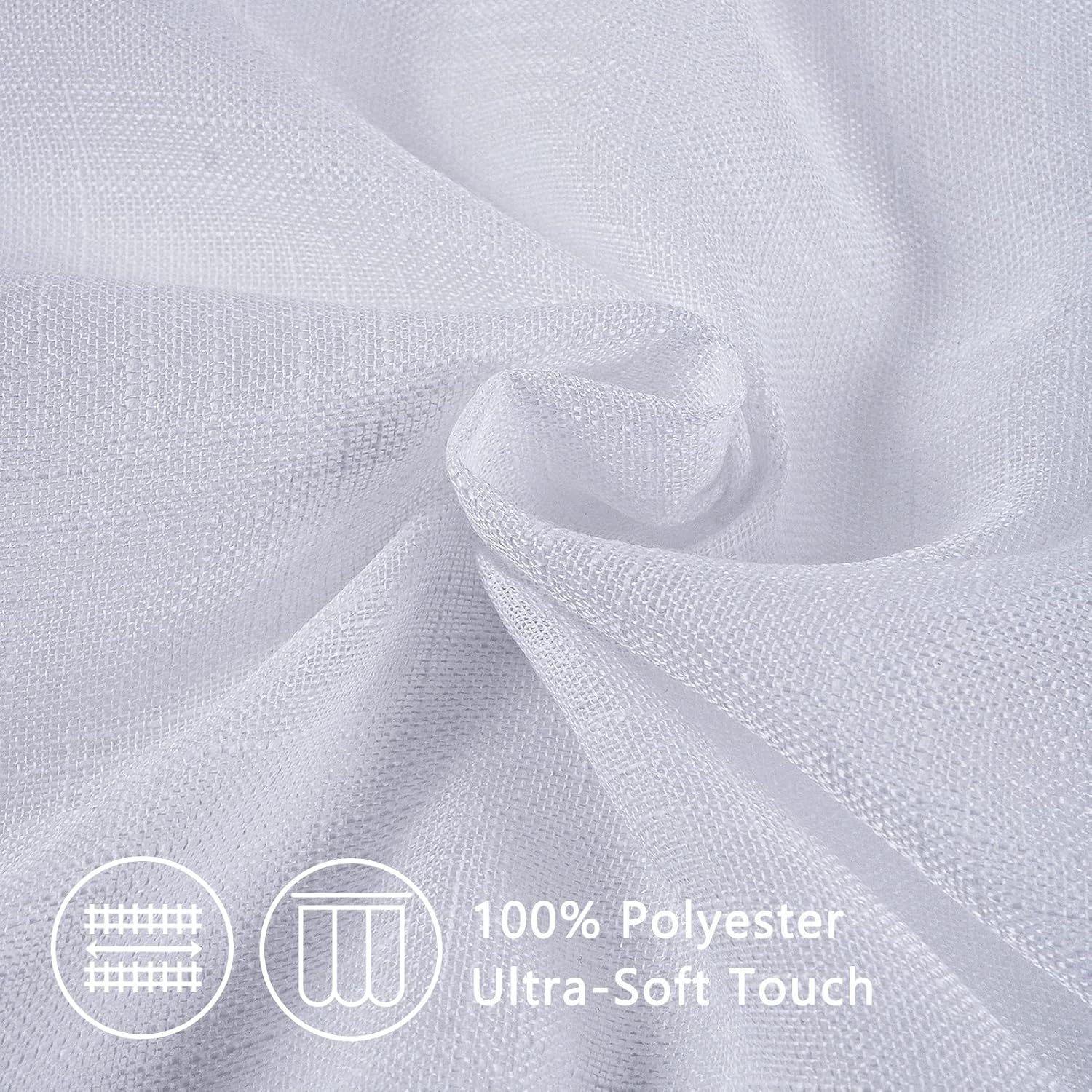 Thumbnail 3 de Topfinel Cortinas Raya Gasa Blancas para Ventanas 🏡 2 Piezas 140x260cm