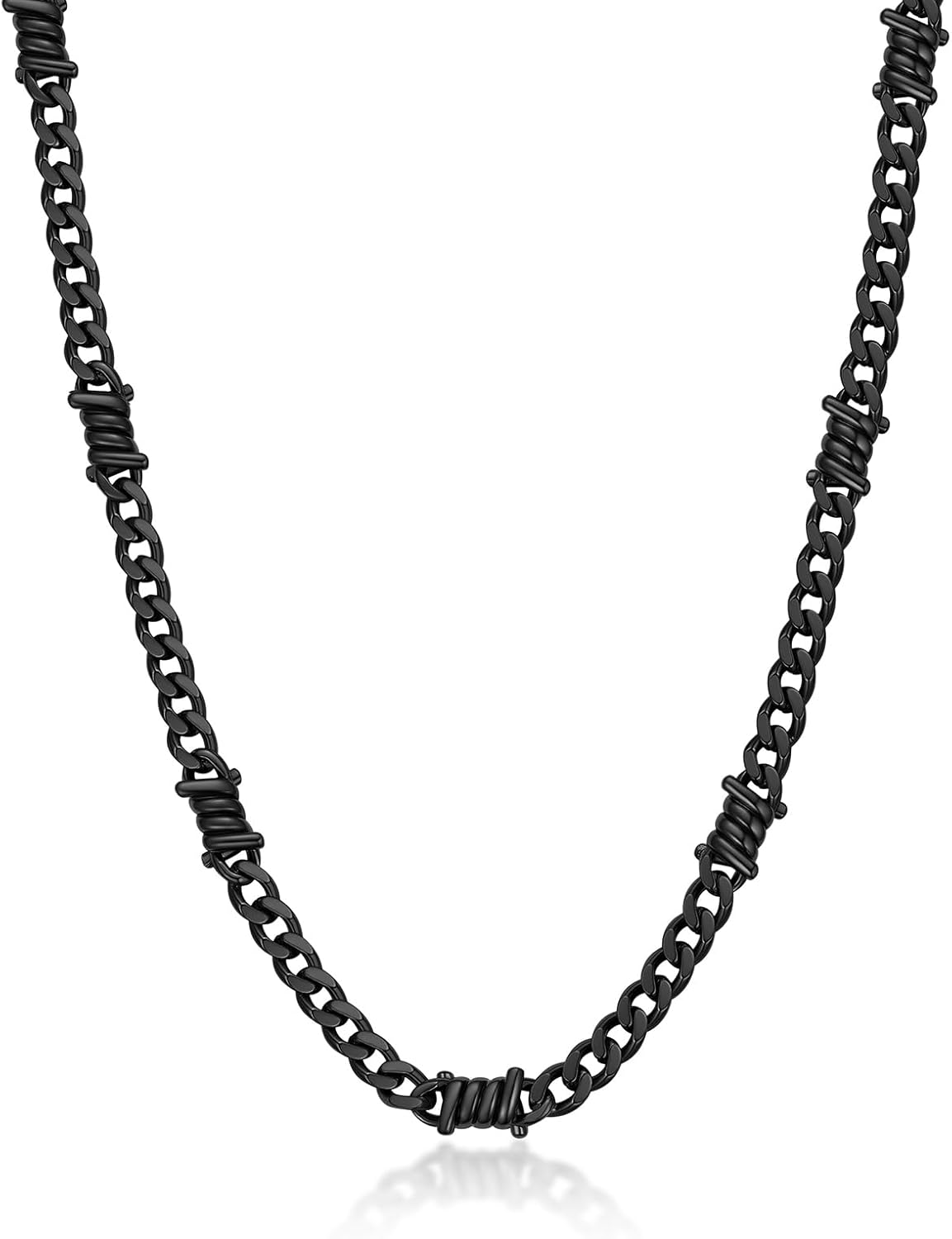 Detalle de Bandmax Chaîne Homme Acier Inoxydable Épines — Chaîne Cubaine Gothique 5 mm (40/45/50/55 cm) avec fermoir mousqueton