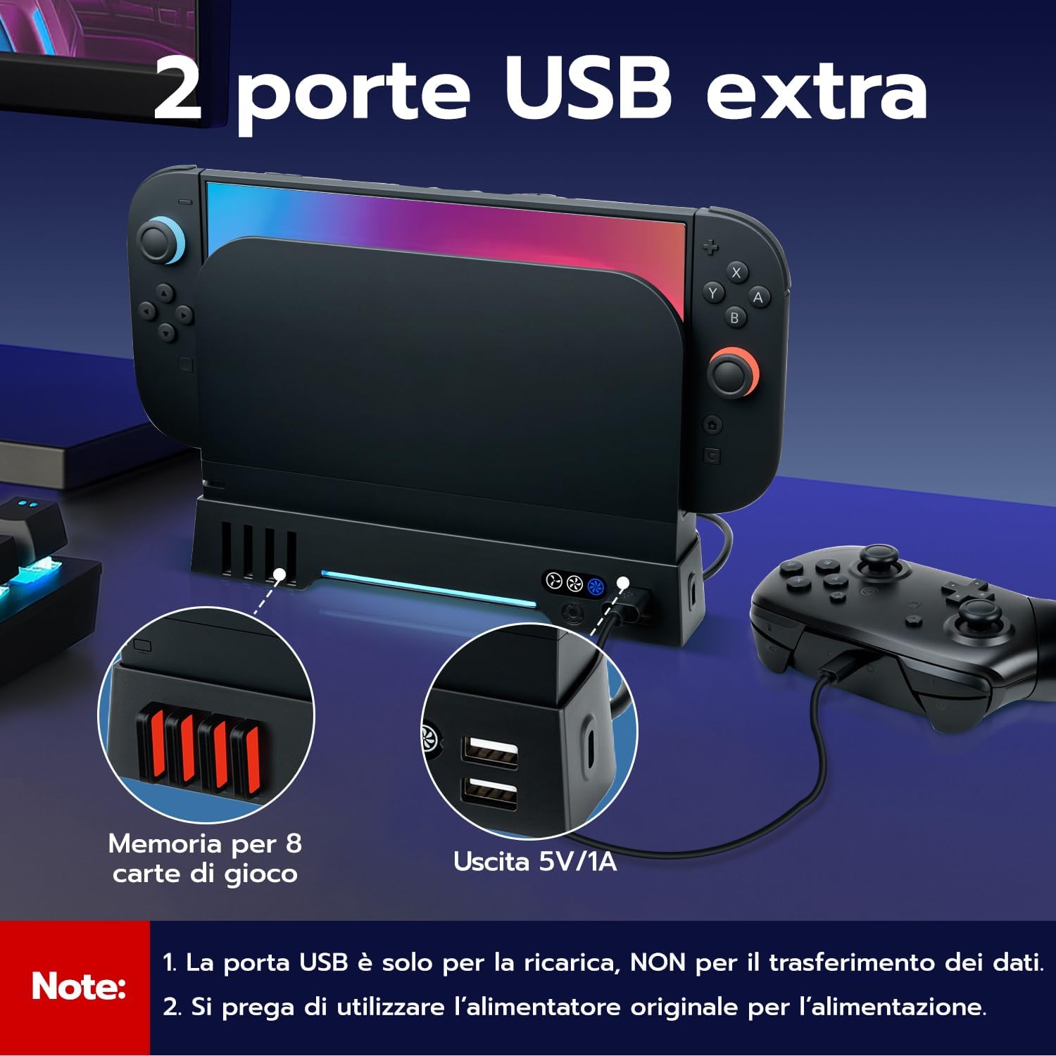 Thumbnail 5 de Wigearss Ventola Raffreddamento per Nintendo Switch 2 3 velocità