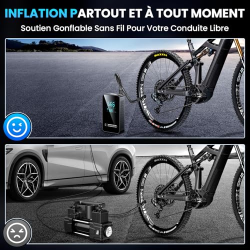 Thumbnail 8 de Ipflin Gonfleur Pneus Voiture Sans Fil – Compresseur à Air Portatif 150 PSI