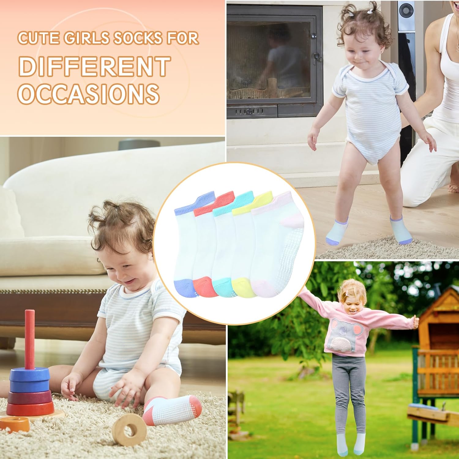 Thumbnail 1 de GRPSKCOS Non Slip Toddler Socks 15 Pairs