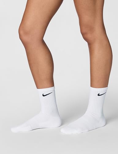 Detalle de Nike Mens Everyday Cush Crew Socks – 3 Pack, White/Black