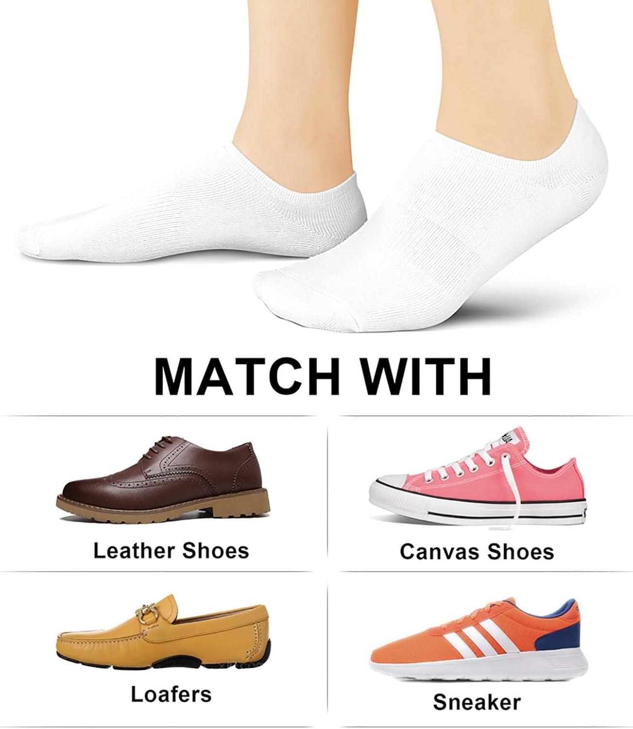 Thumbnail 5 de wernies invisible no show socks 4/8 pairs