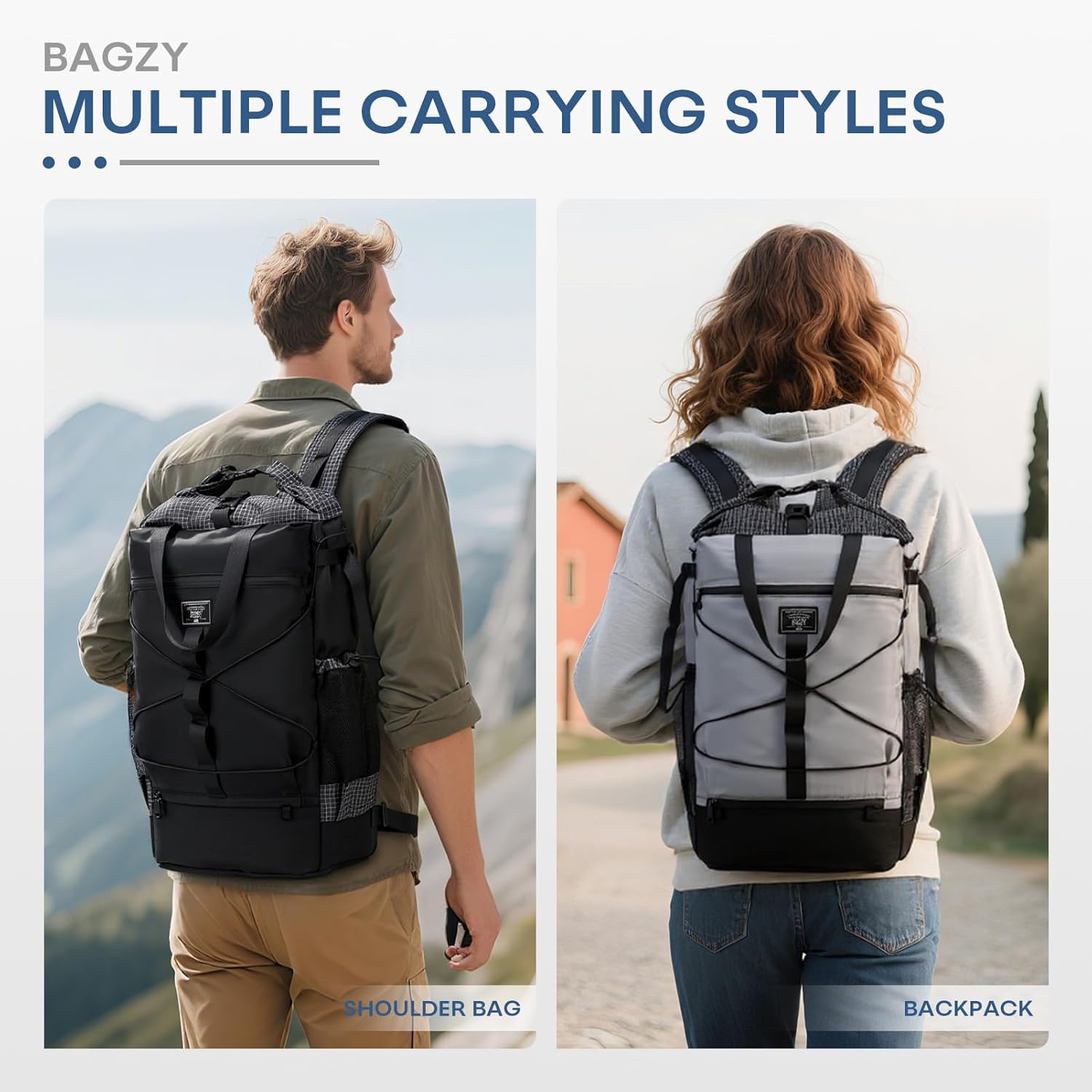 Thumbnail 1 de BAGZY Rolltop Backpack for Travel – 20–30L Expandable, 17 Inch Laptop Compartment, Waterproof