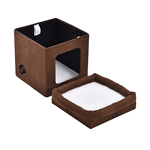 Detalle de Amazon Basics Casa para Gato Plegable 🐱 38x38x43 cm