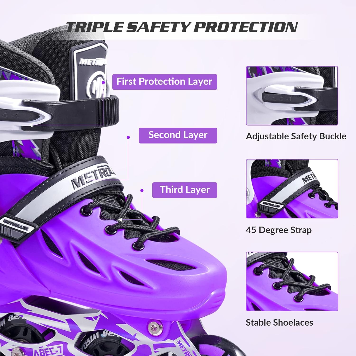 Thumbnail 2 de METROLLER Adjustable Inline Skates (Inline Skating for Kids, Youth & Adults) with Light-Up Wheels