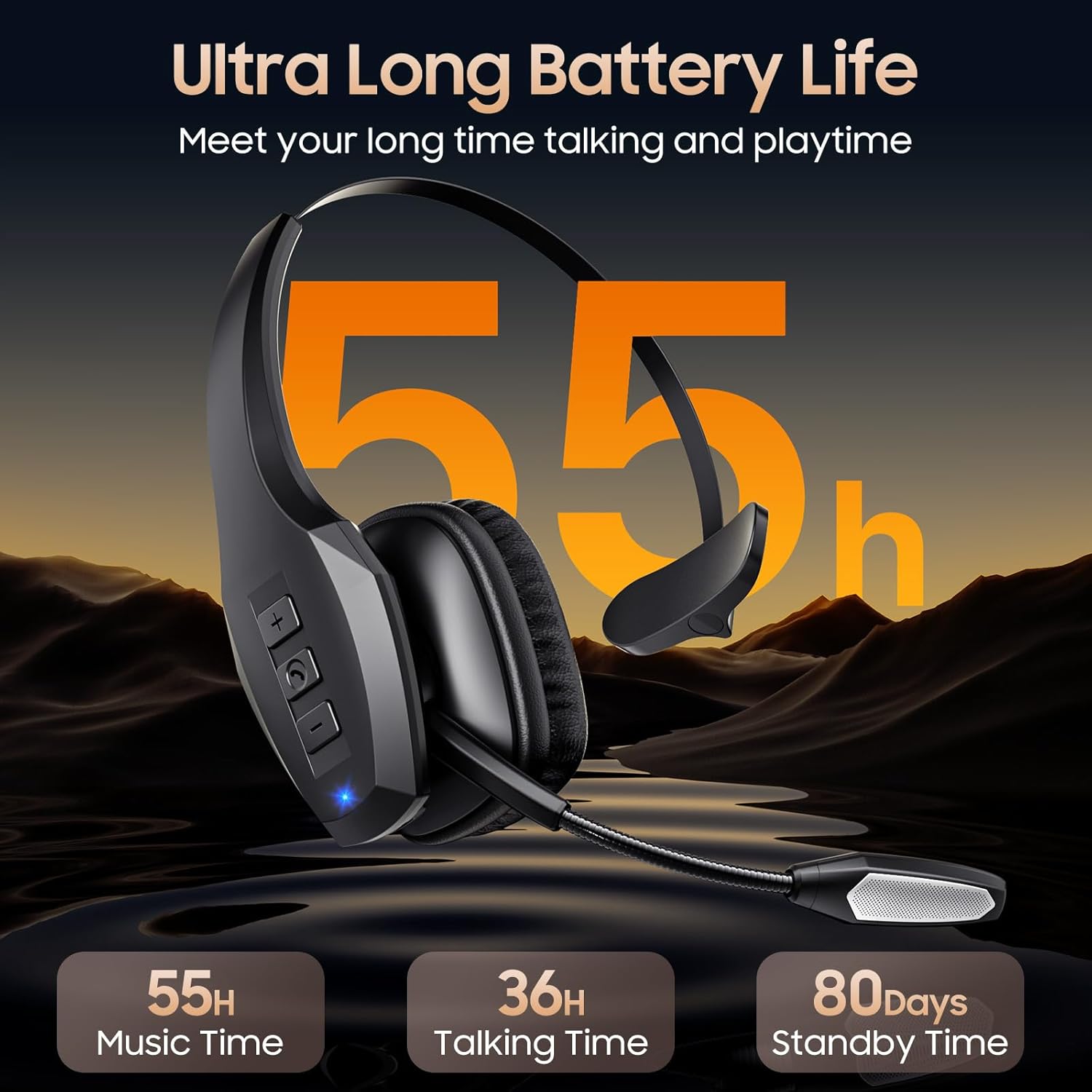 Thumbnail 6 de Trucker Bluetooth Headset 55Hrs battery