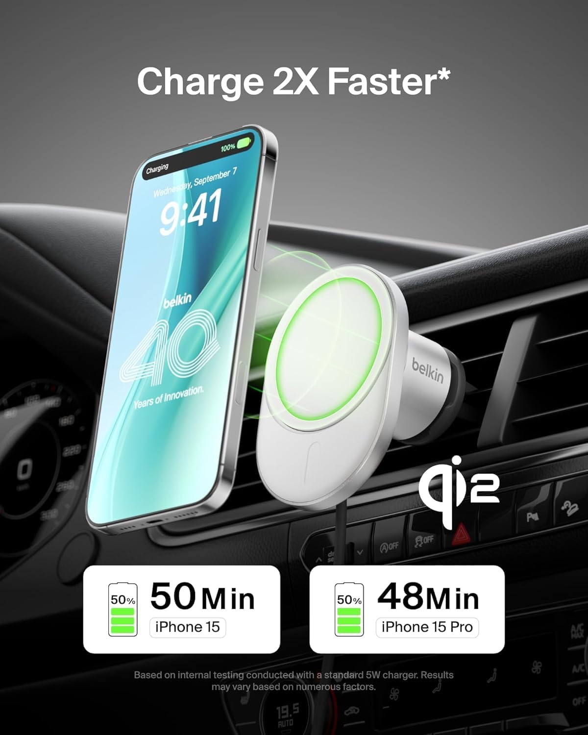 Thumbnail 5 de Belkin BoostCharge Pro Caricabatteria Auto Qi2 15W