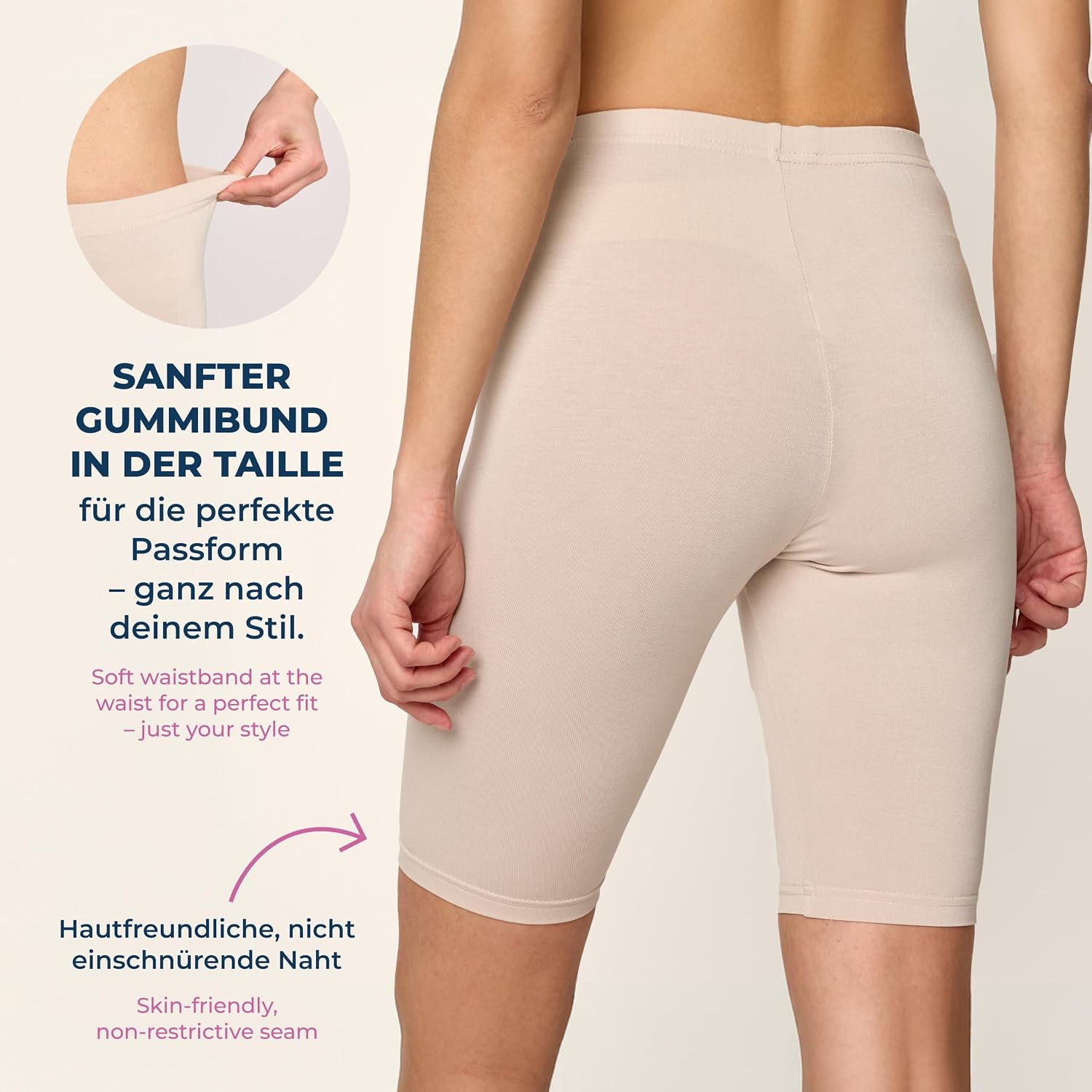 Detalle 2 de Merry Style Damen Shorts Kurze Leggings MS10-145 – Bequeme Radlerhose aus Viskose