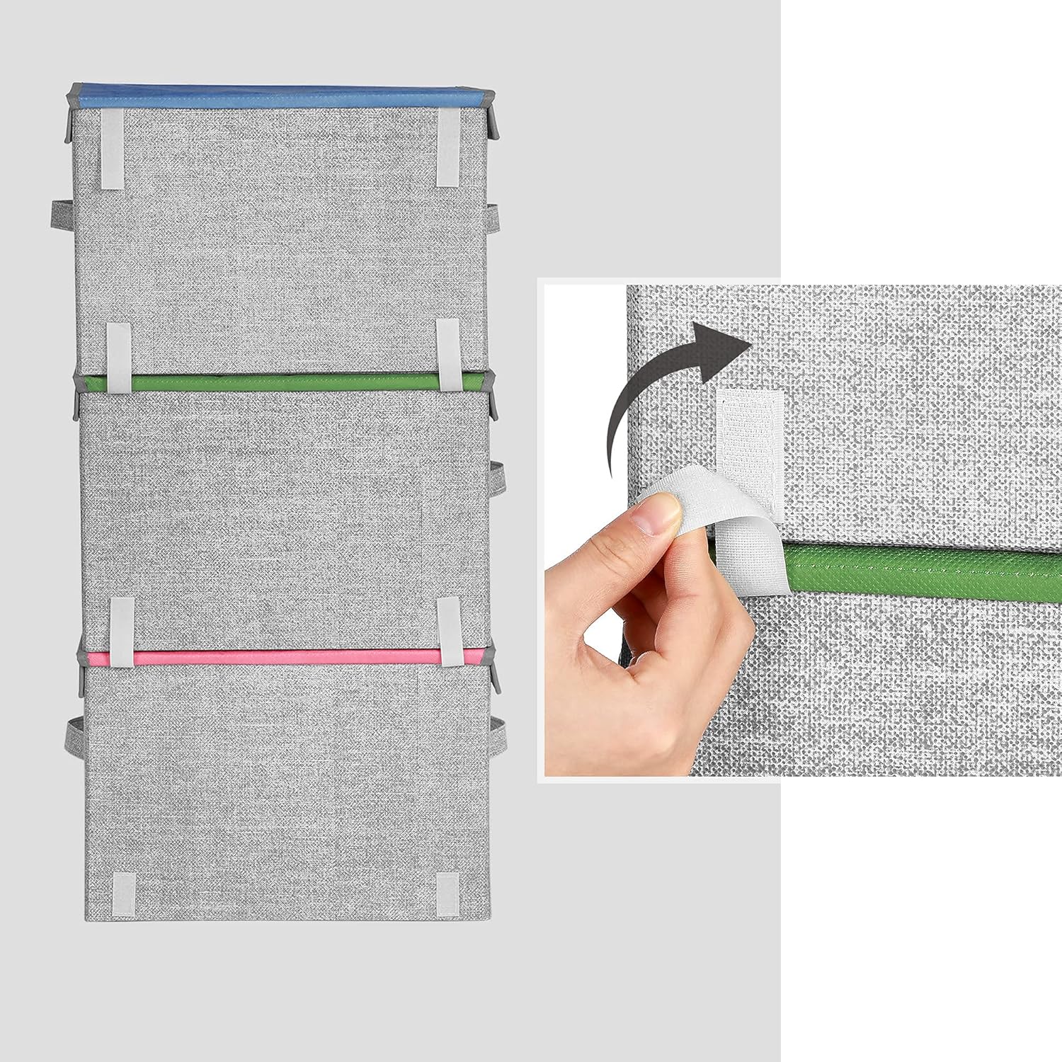 Thumbnail 5 de SONGMICS RFB760P01 – Lot de 3 boîtes de rangement pour enfant, empilables et pliables, avec couvercles magnétiques