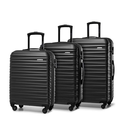 Detalle de WITTCHEN Groove Line: Set di 3 trolley ABS 4 ruote – valigie a rotelle con chiusura a combinazione