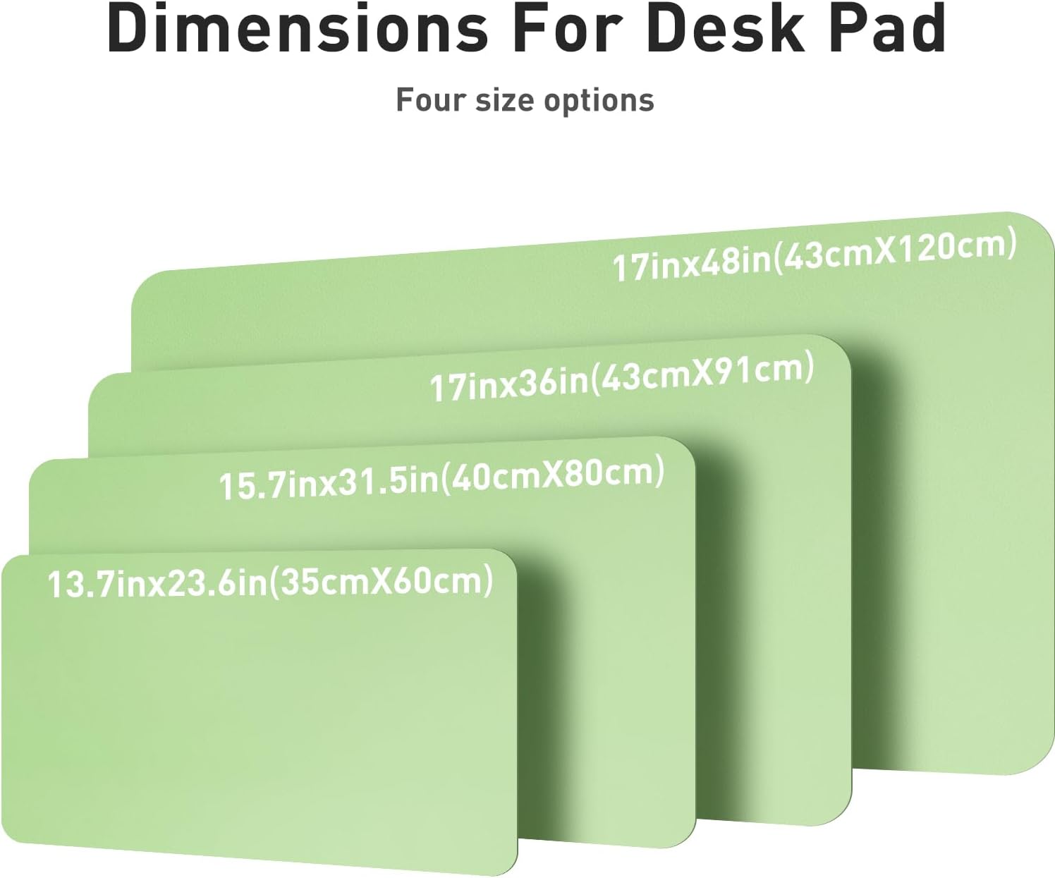Detalle 2 de Aothia PU Leather Desk Pad, 23.6" x 13.7", Foam Green, Non-Slip Back