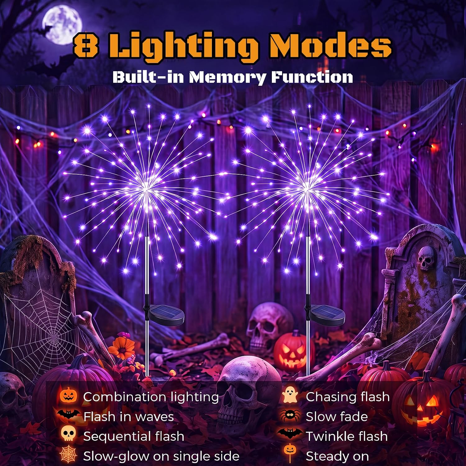 Detalle de btfarm Solar Halloween Lights, 120 LEDs