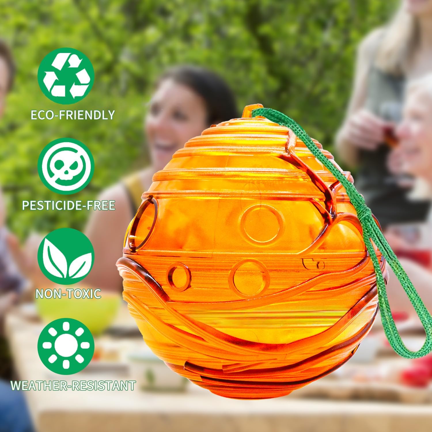 Detalle de VibeeLeaf Spherical Wasp Trap 2 Pcs – Waterproof, Reusable and Eco-friendly Fly, Wasp and Hornet Catcher