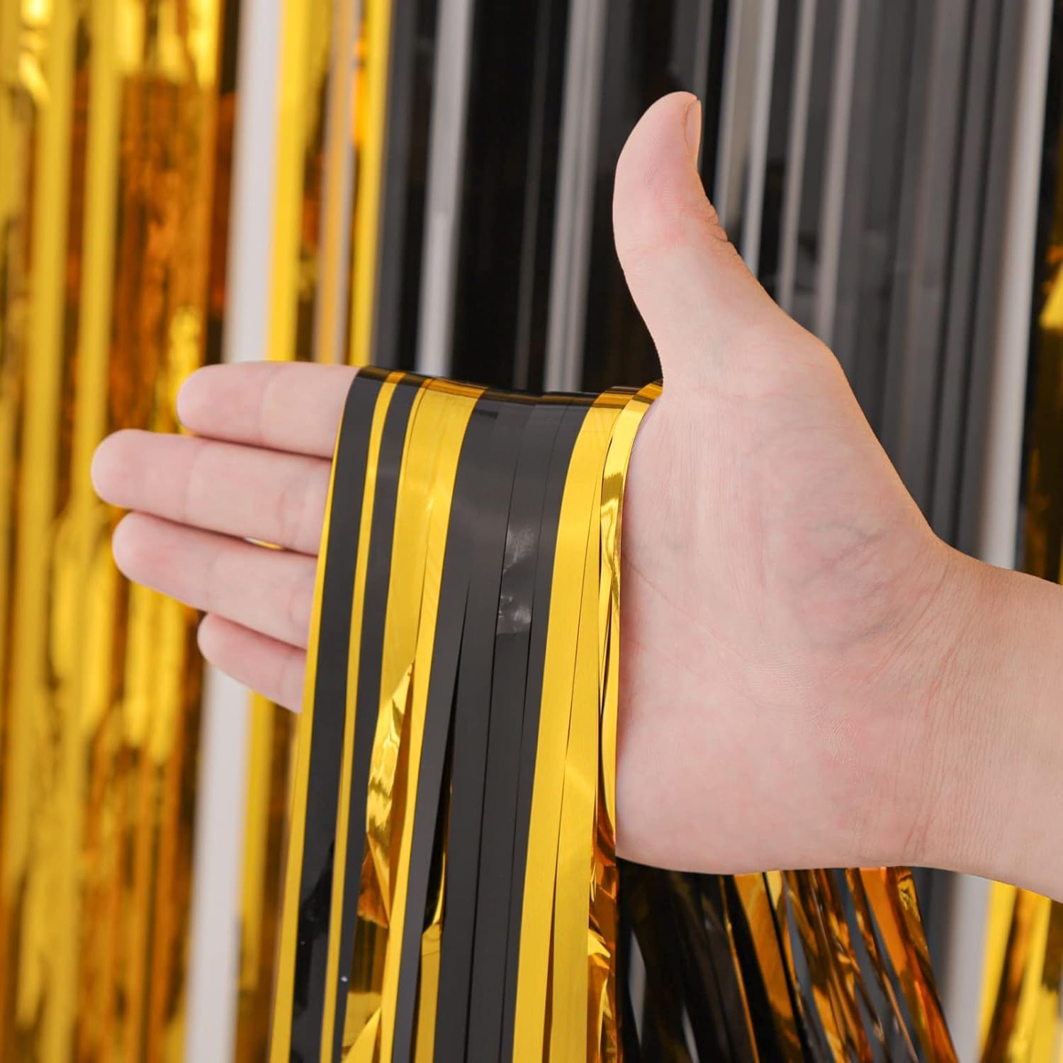 Thumbnail 1 de 3 Pack Voircoloria 3.3x8.2 ft Foil Fringe Backdrop 🎉
