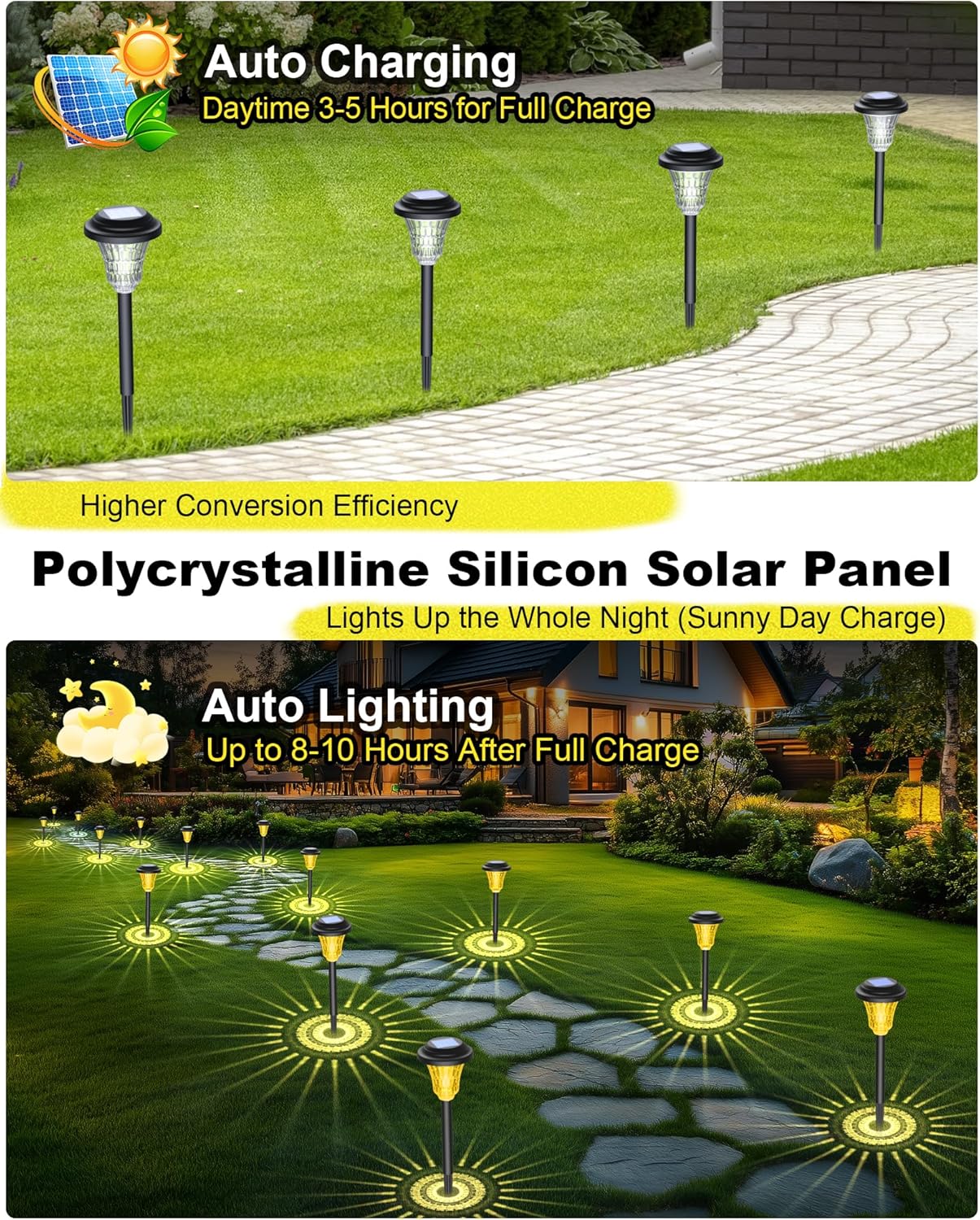 Thumbnail 3 de Wudyfei Solar Lights Outdoor Garden 8 Pack – LED Solar Pathway Lights