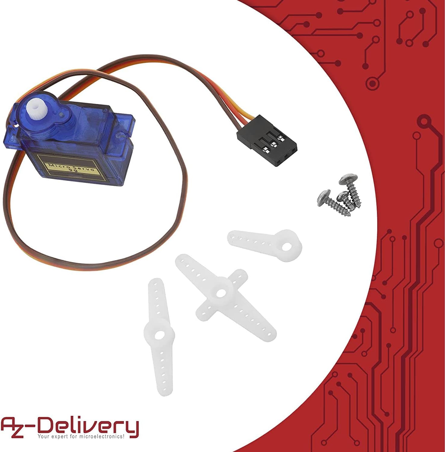 Detalle de AZDelivery 3 x Micro Servo compatibili SG90 9G per RC e Arduino, incl. e-book