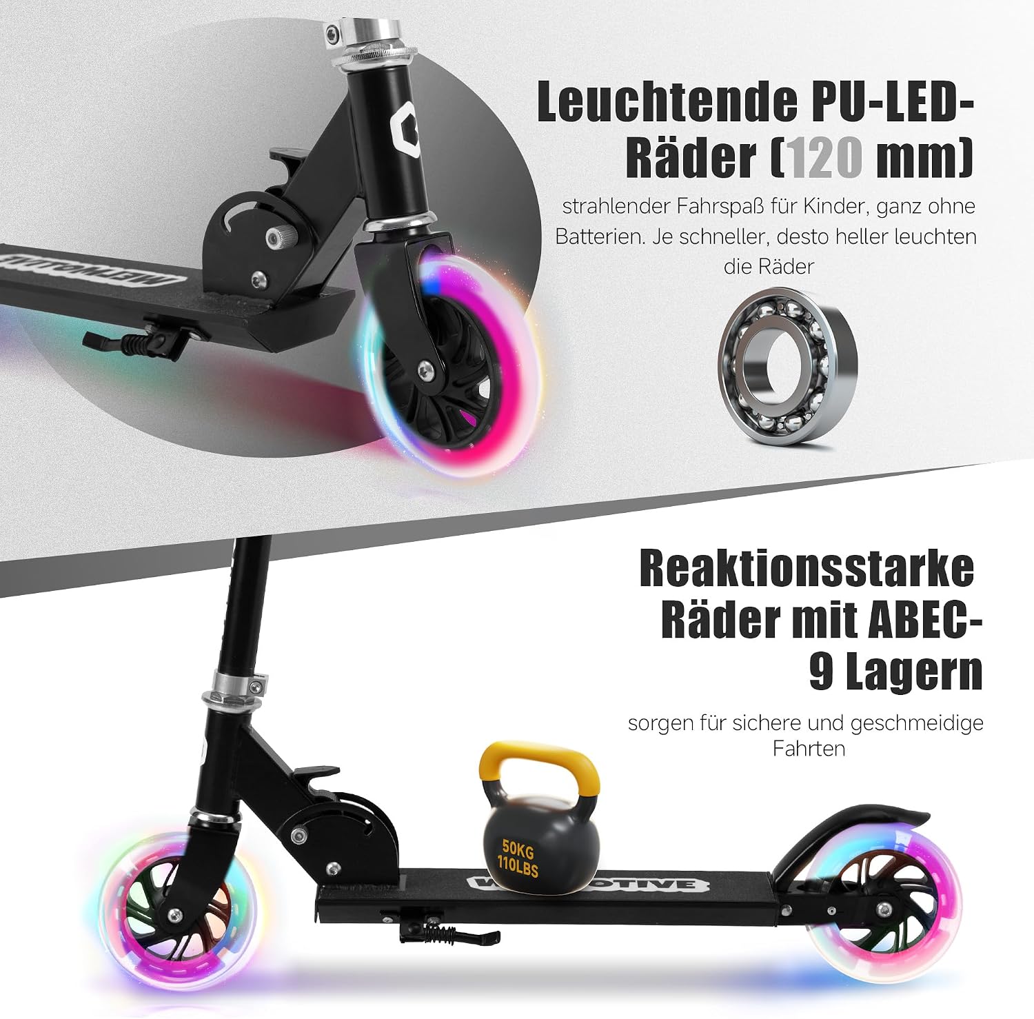 Thumbnail 2 de Roller Kinder 2 Räder klappbar 2 LEDs