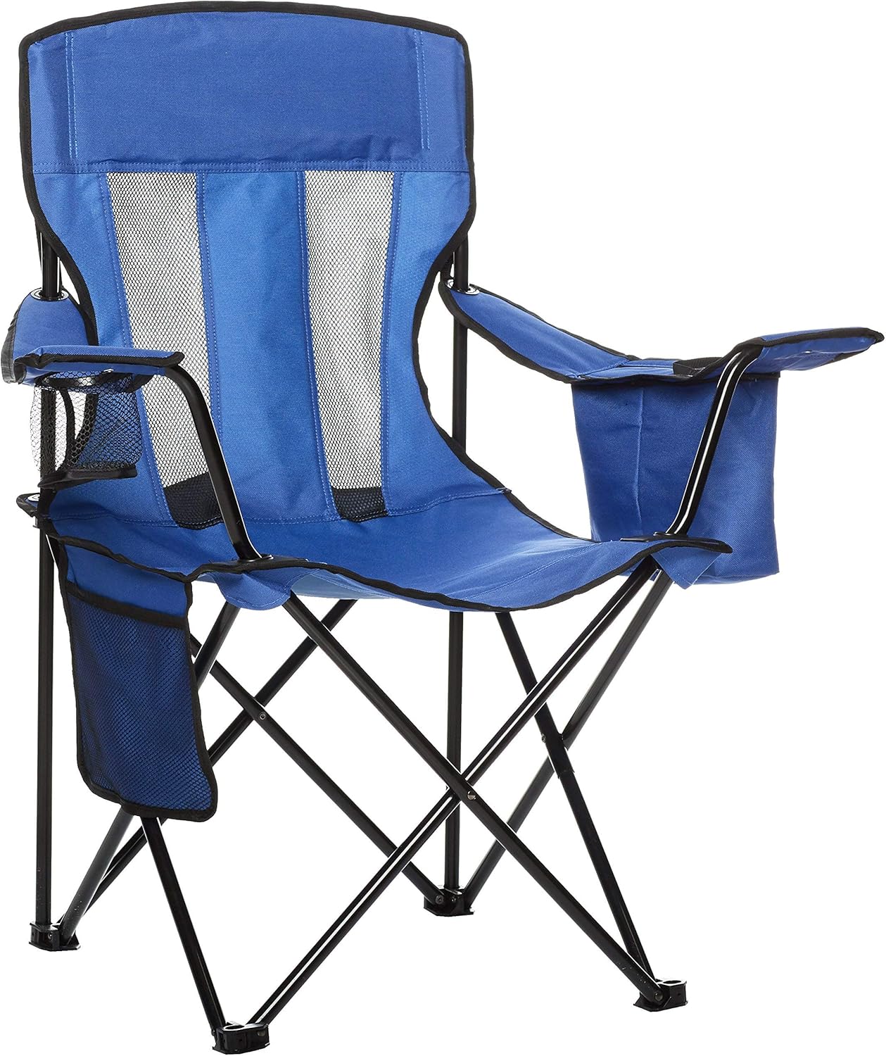 Amazon Basics Sedia da campeggio con tasca termica – Blu (rete)