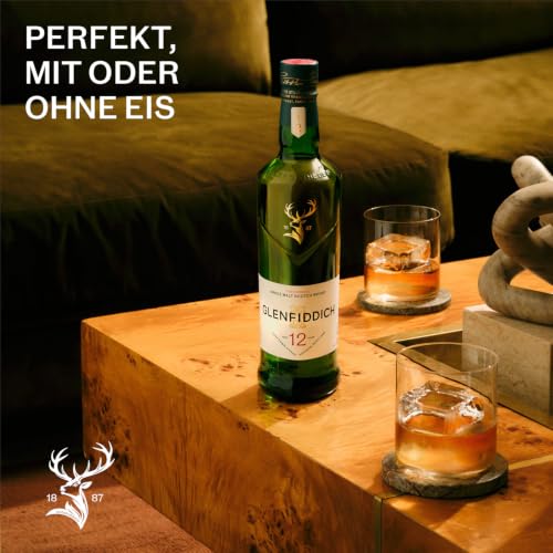 Detalle de Glenfiddich 12 Jahre Single Malt Scotch Whisky – Geschenkverpackung (Design variiert)