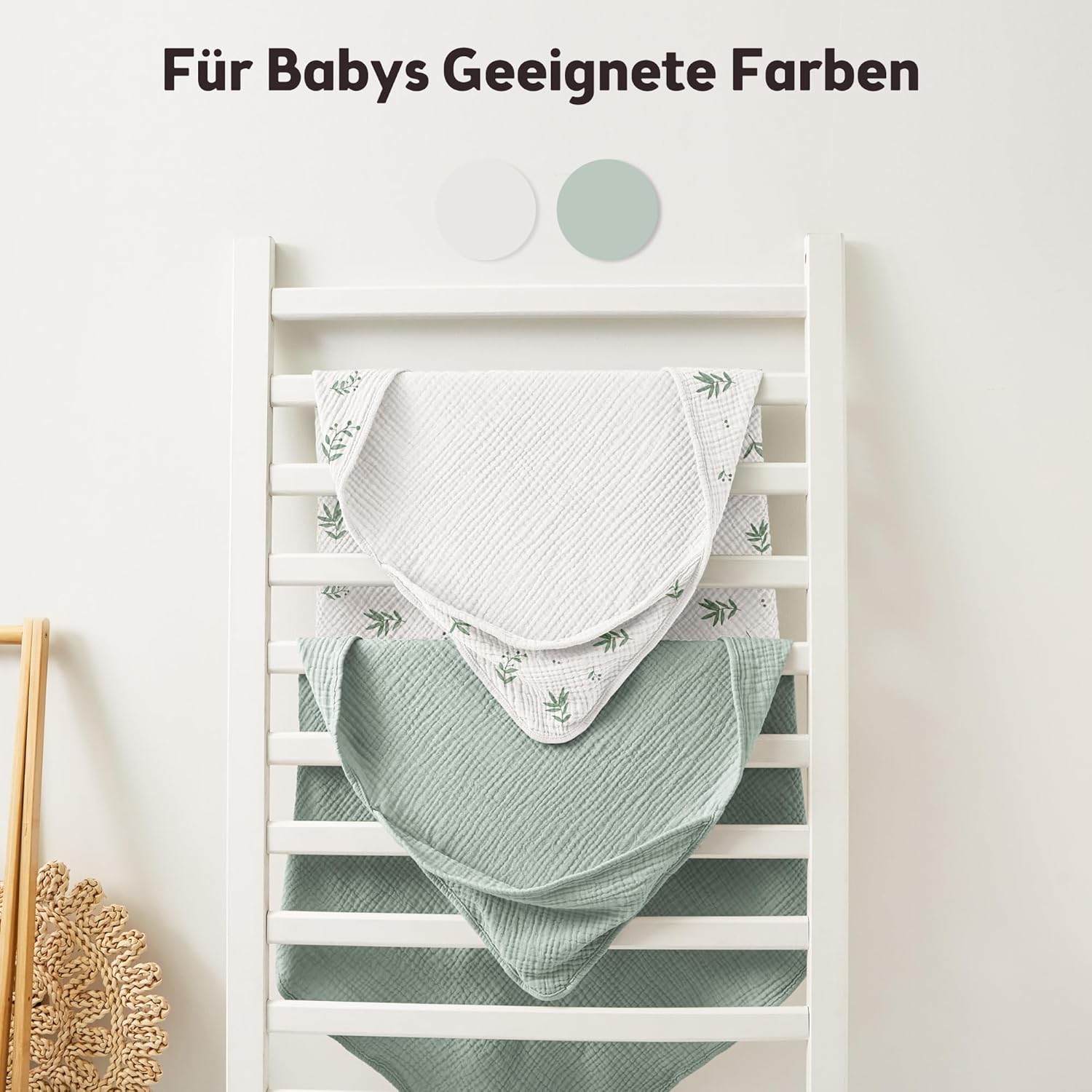 Thumbnail 5 de Susurration Baby Handtuch mit Kapuze – 4-lagig aus Musselin-Baumwolle, 2er-Set