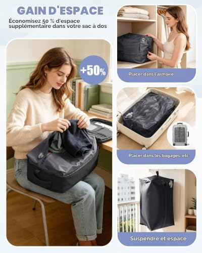 Thumbnail 9 de SZLX Sac à Dos Sous Vide Voyage 40x30x20 avec pompe — Bagage cabine pratique pour avion et ordinateur