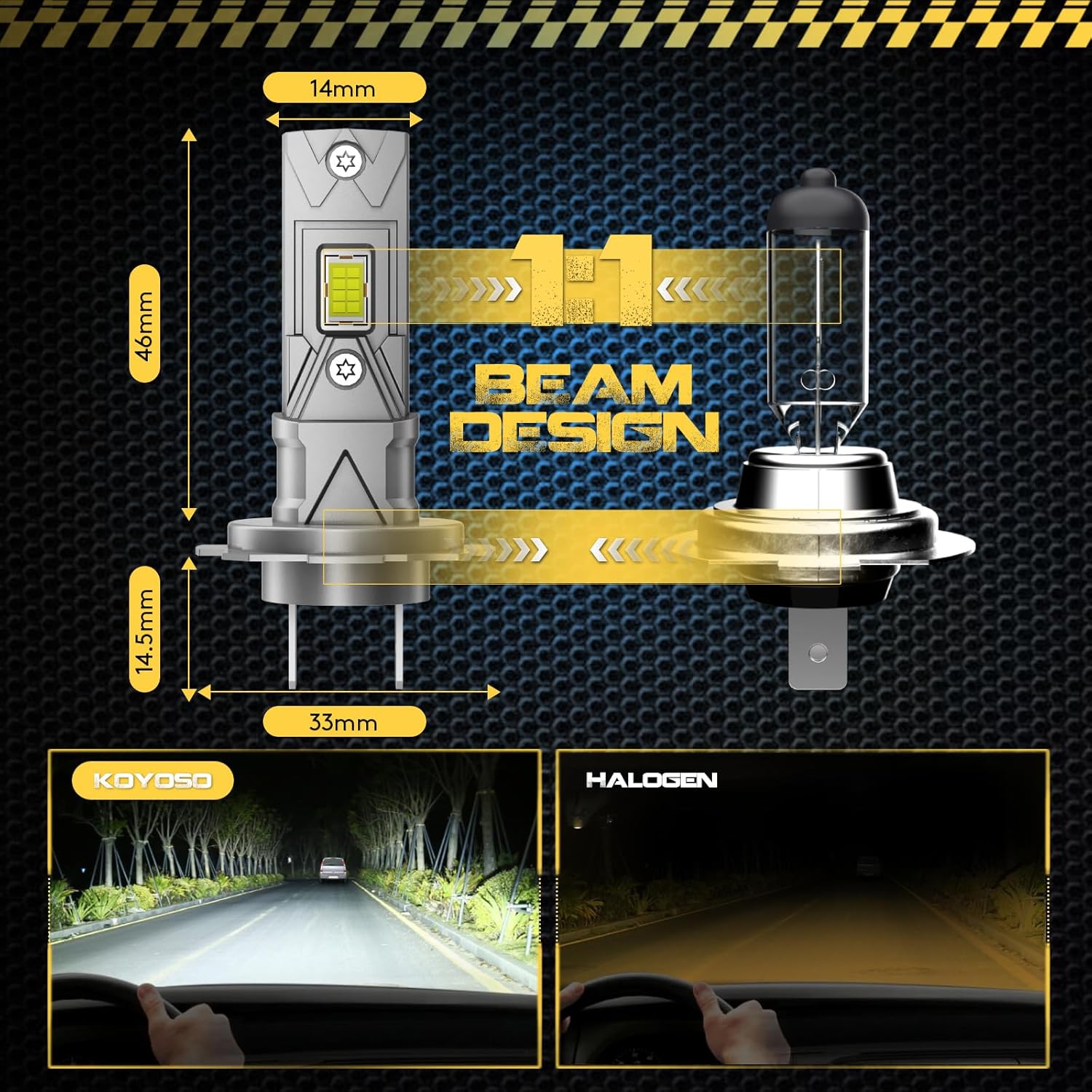 Thumbnail 3 de KOYOSO H7 LED 100W lampadina H7 22000 LM 6500K