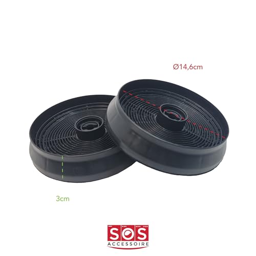 Thumbnail 1 de SOS Accessoire Lot de 2 filtres charbon ACM14 145x30mm pour hotte (ARISTON, HOTPOINT, CANDY, AIRLUX, ARISTON, BEKO, ELCOLUX…)