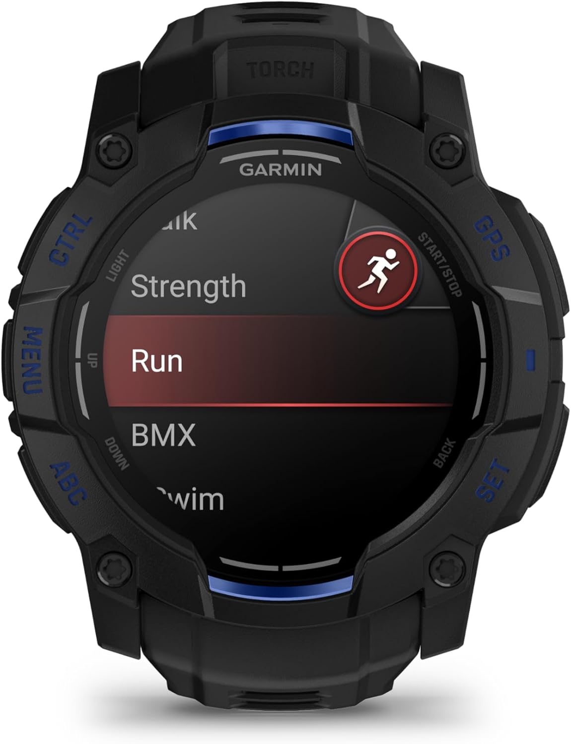 Thumbnail 1 de Garmin Instinct 3 50mm rugged GPS smartwatch with AMOLED display, LED flashlight and up to 24 days battery (Black/Bolt Blue)