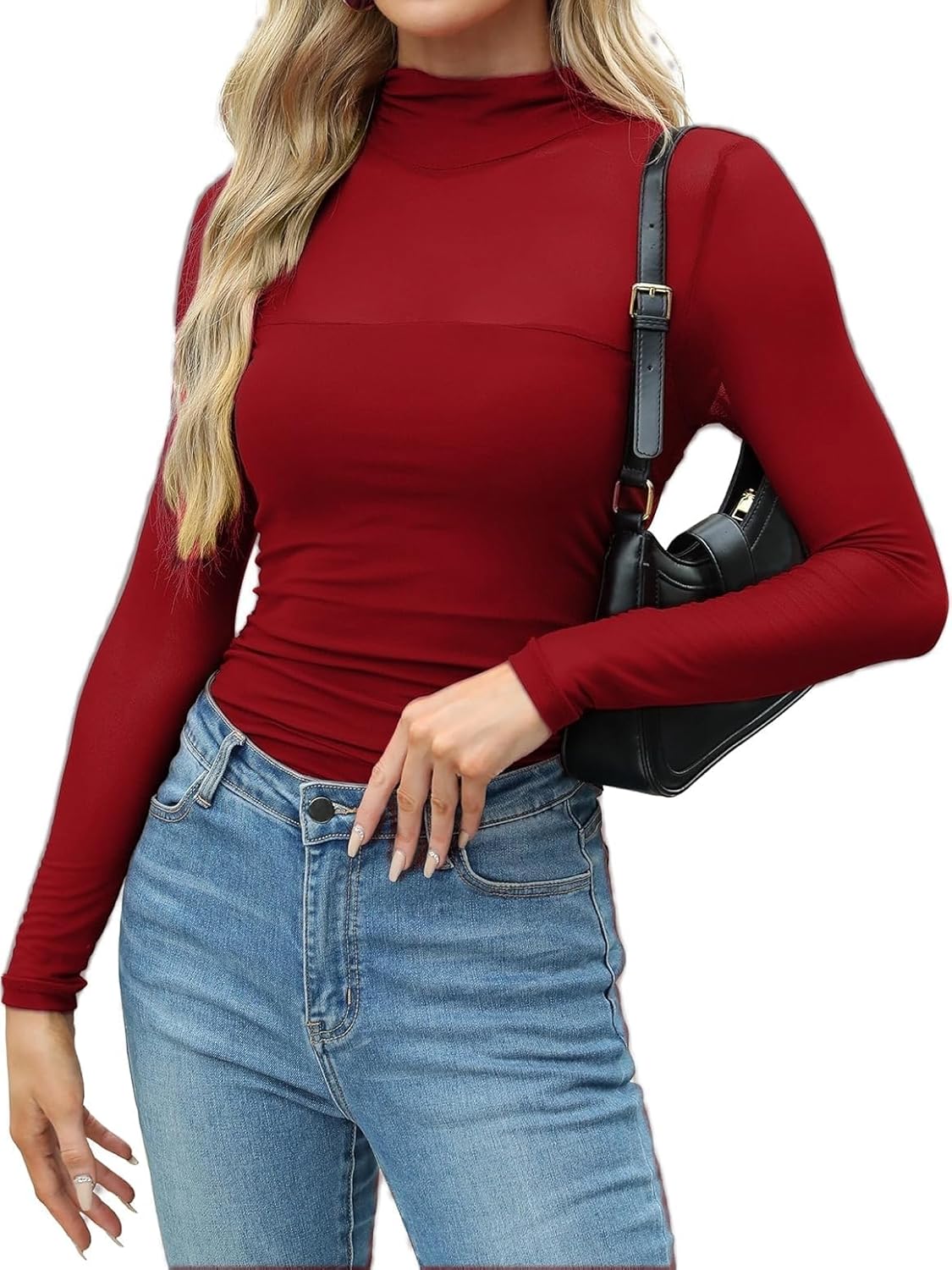 Thumbnail 1 de Zeagoo Mesh Oberteil Damen – Transparentes Langarm Shirt, Slim Fit