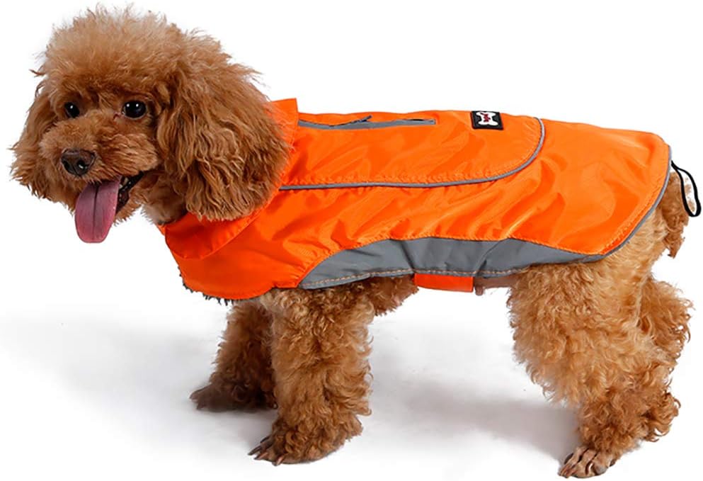 Detalle de Dog Warm Coats Jackets Waterproof Coat with Harness Hole – Medium (Orange)