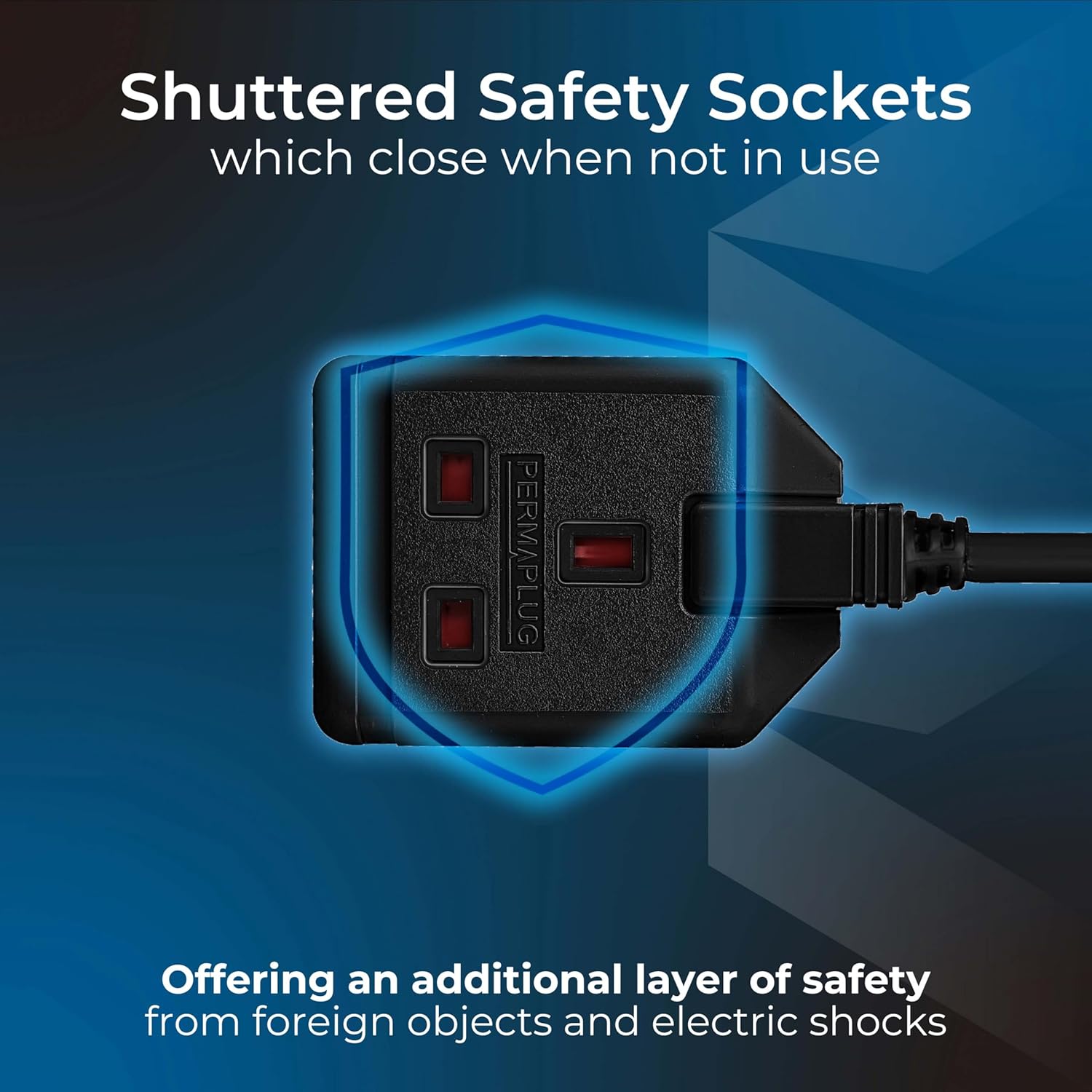 Detalle de Masterplug One Socket Single Extension Lead, 5m – Heavy Duty, Rewireable