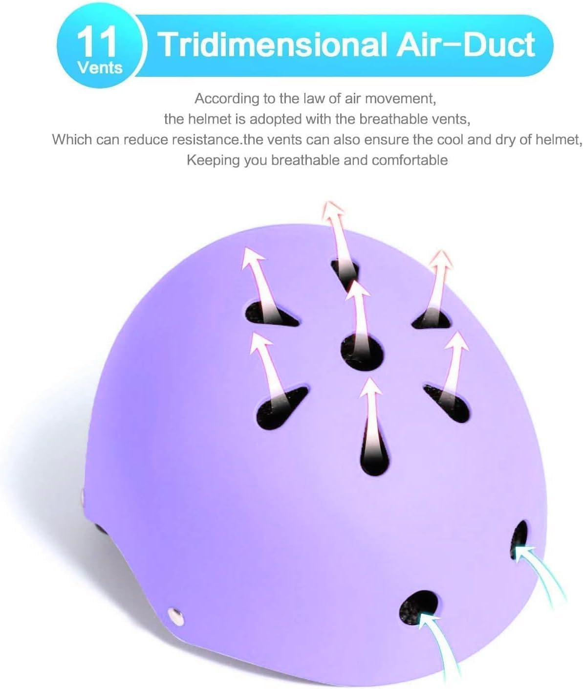 Detalle de Color Gradient Adjustable Kids Bike Helmet 7-in-1 Protective Gear Set