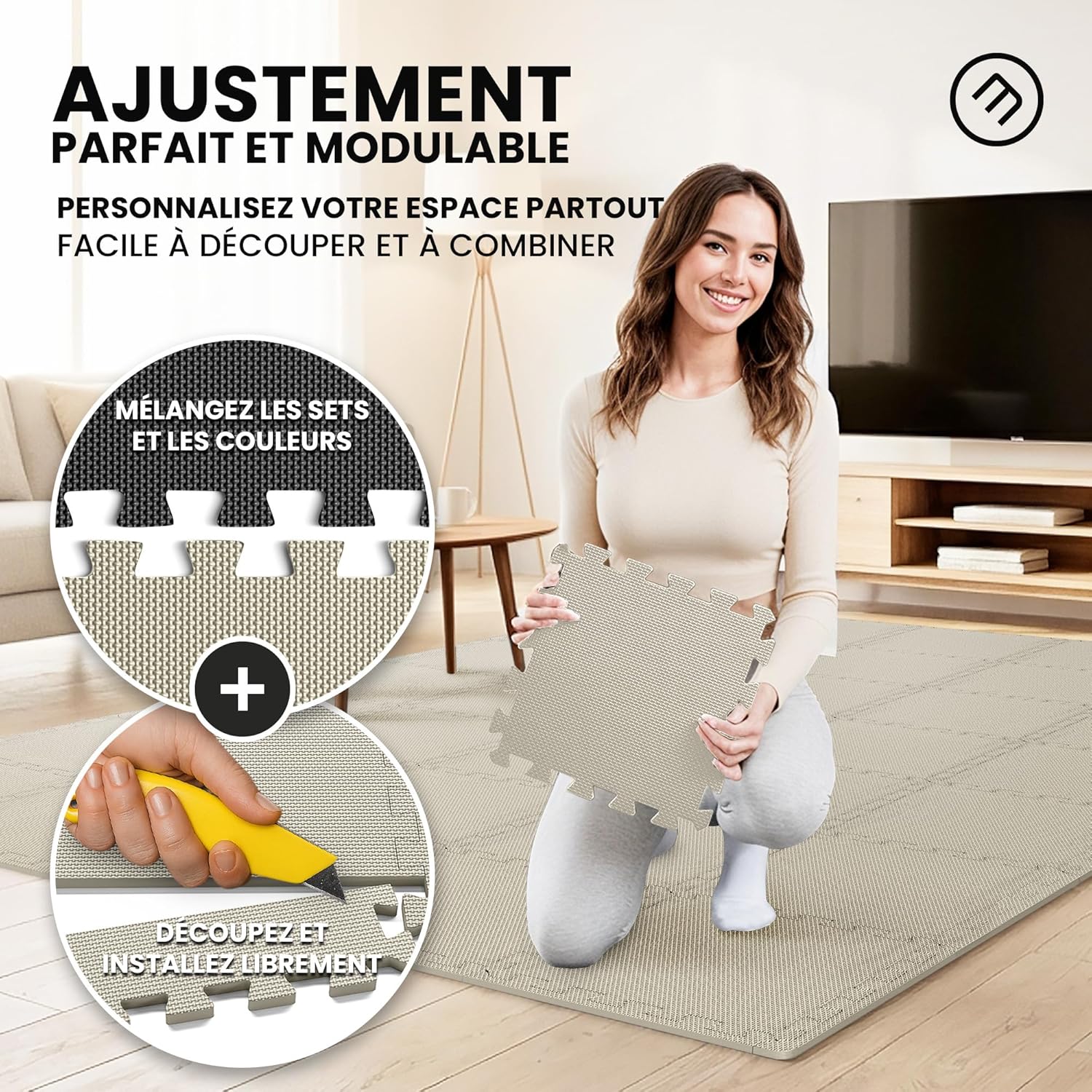 Thumbnail 3 de Tapis de protection du sol - Tapis de fitness Protection de Sol de Salle de Sport, 18 dalles puzzle EVA 30x30 cm