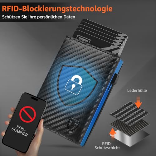 Detalle de TEEHEON Geldbörse Herren – Slim Wallet mit Münzfach & RFID-Schutz