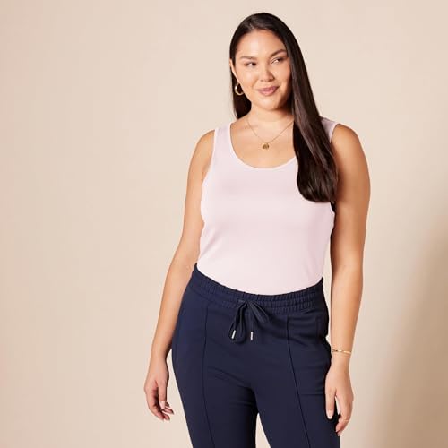Thumbnail 6 de Amazon Essentials 2-pack Tank da Donna in Cotone Modal a Costine – Rosa/Grigio chiaro, XX-L