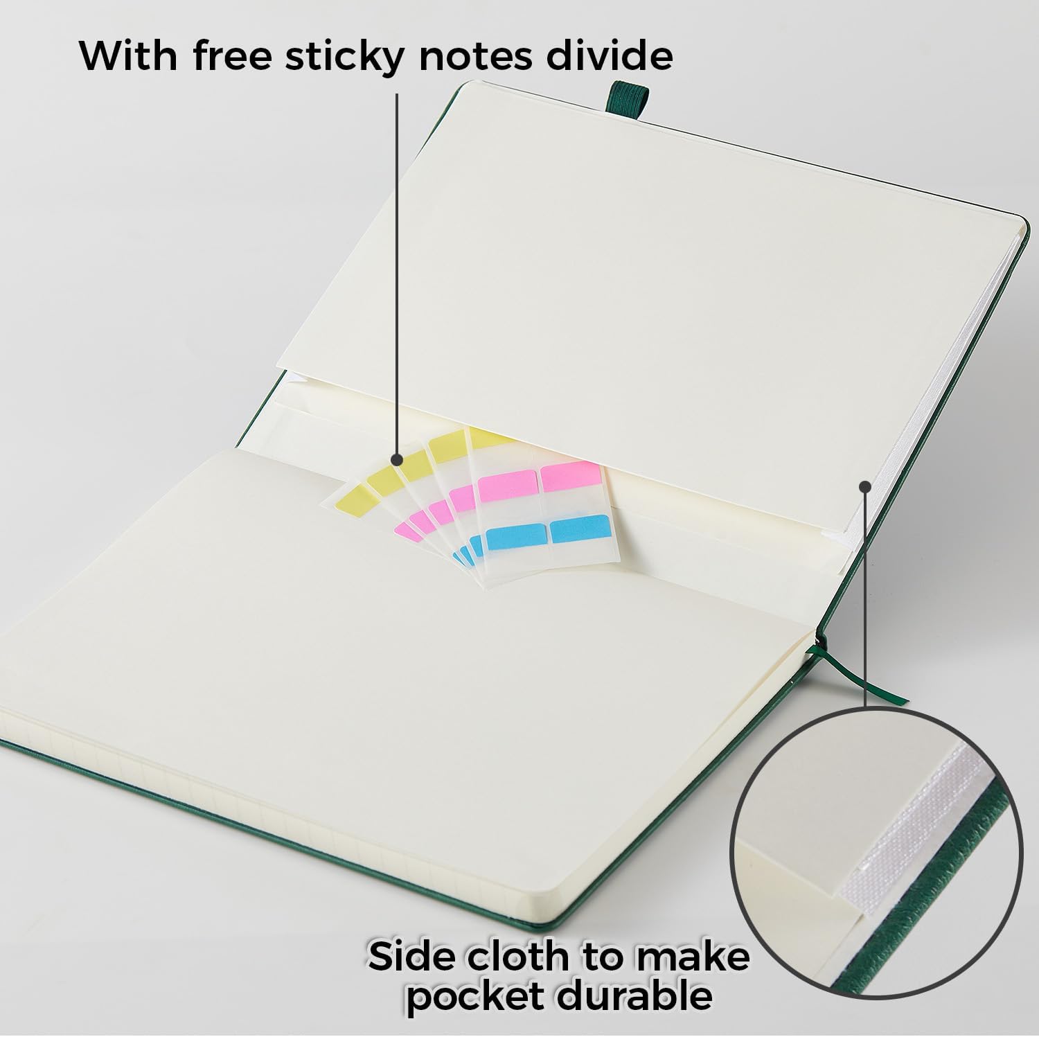 Detalle de FOCUS DAY A4 Lined Journaling Notebook, 2-Pack, PU Leather Hardcover