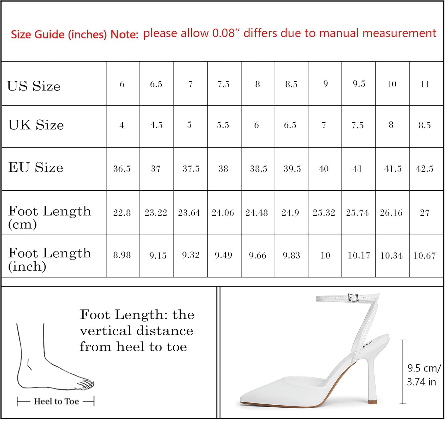 Thumbnail 3 de QIY Closed-Toe Ankle Strap Heels for Women with Pointed Toe Stiletto Design