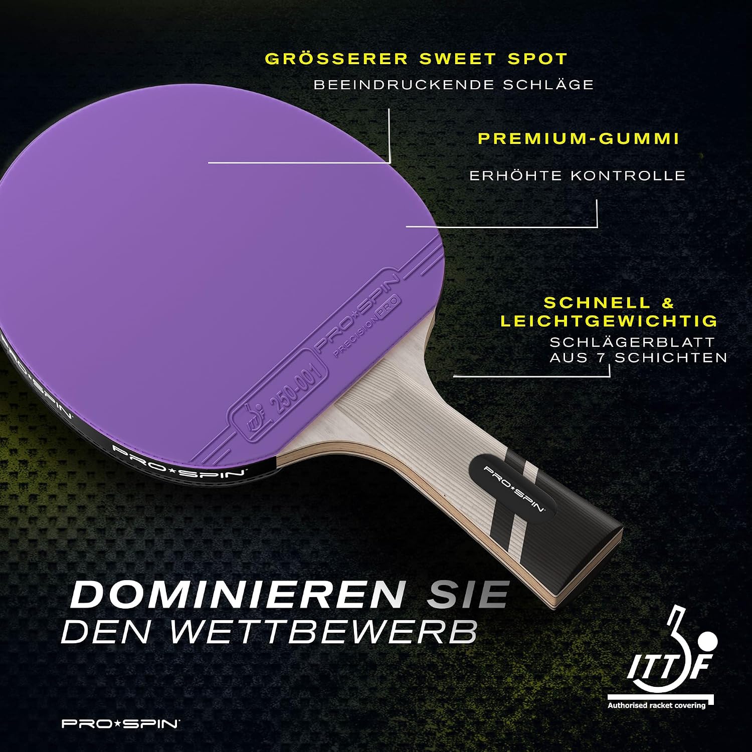 Detalle 2 de PRO-SPIN Tischtennisschläger 2,0 mm 🏓