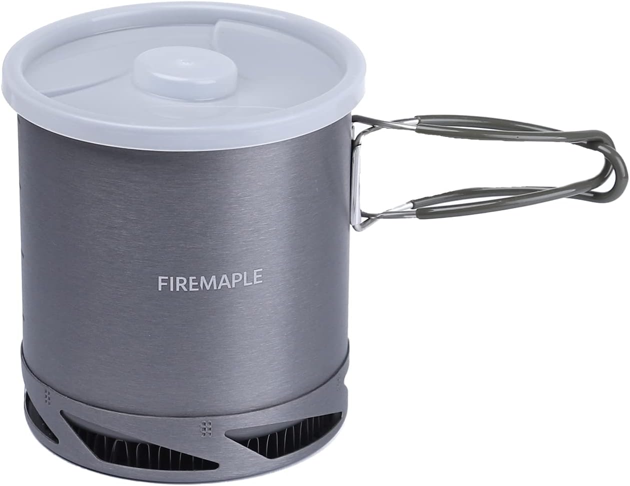 Detalle de Fire-Maple FMC-XK6 campingpan van 1 liter met warmtewisselaar en inklapbare handgreep
