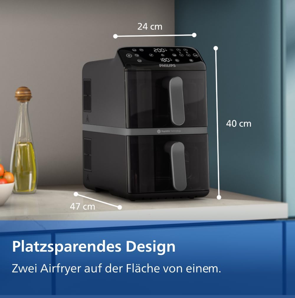 Thumbnail 5 de Philips Airfryer 4000 Series Stacked Dual Basket 10L 🍟