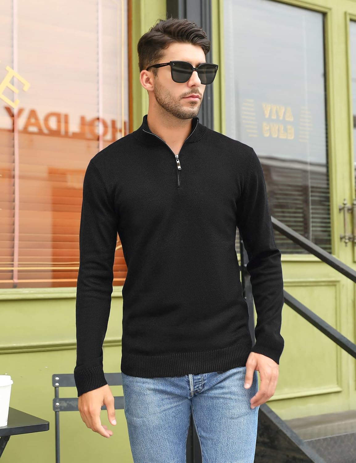 Thumbnail 3 de Sykooria Jersey Hombre Cuello Alto Suéter 70% algodón