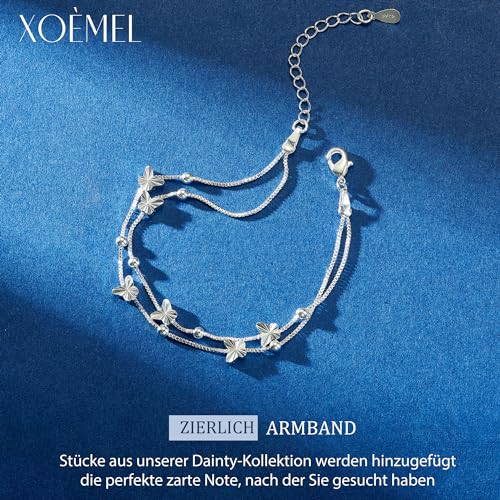 Thumbnail 4 de XOEMEL Pulsera de plata 925 con mariposas y acabado en oro rosa para mujer
