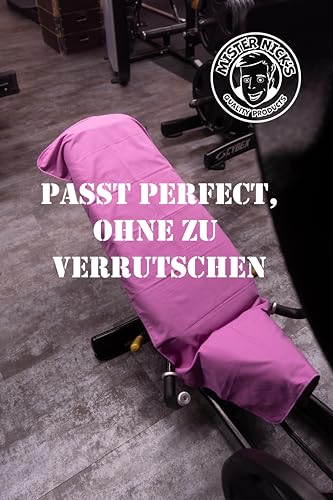 Detalle 2 de Mister Nick's Fitness Sporthandtuch, Magnetclip, 145 x 55 cm, Lila